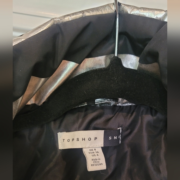 Topshop Sno Ski Jacket Foil Silver and Black - Picture 11 of 11